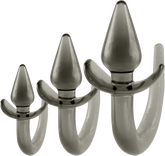 Black Axinite 3 In 1 Unique Design Anal Plug Kit with Tail Butt Plugs